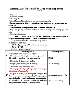 Giáo án Tự nhiên và xã hội Lớp 2 (Chân trời sáng tạo) - Tuần 14 - Bài Ôn tập chủ đề Cộng đồng địa phương